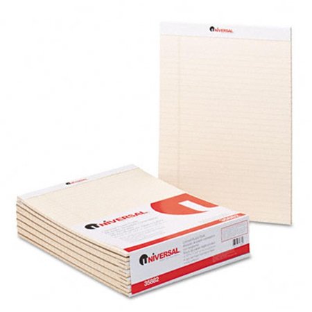 UNIVERSAL BATTERY Universal Colored Perforated Note Pads Wide Rule Letter Ivory 50-Sheet Pack of 12 35882